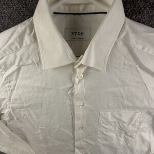 Eton Made To Measure White Long Sleeve Button Up Shirt French Cuff 40 (15.75) **